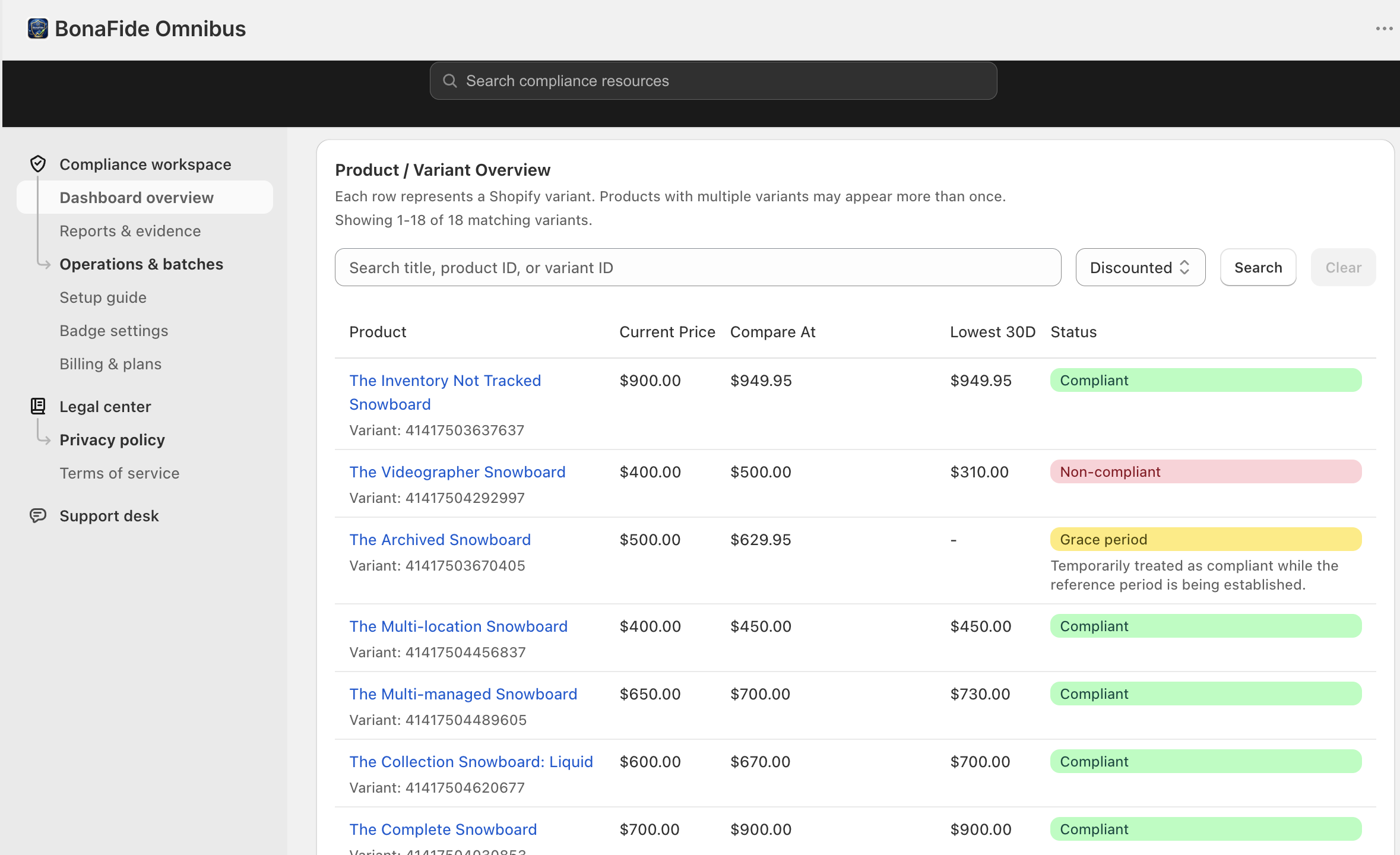 Ice · verified example: merchant app evidence